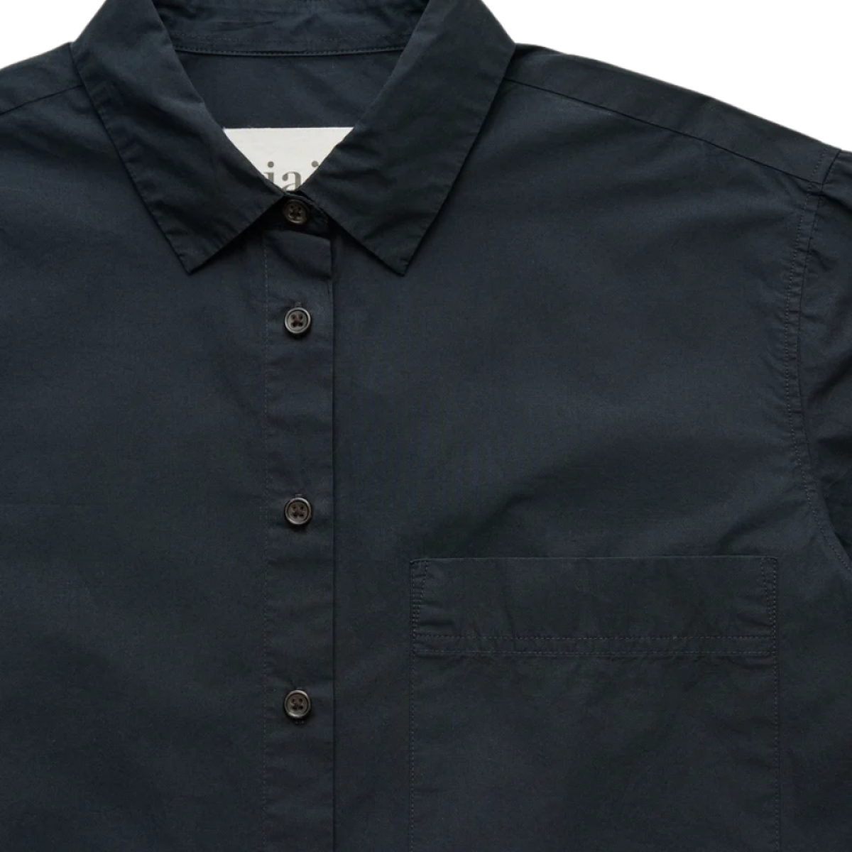 aiayu lynette shirt dark horn - black navy - krave 