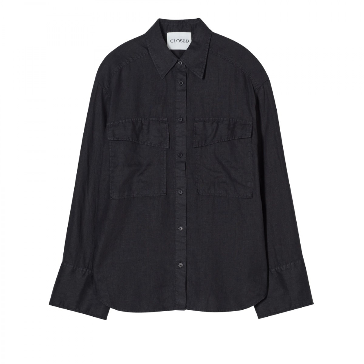closed utility shirt - black - front