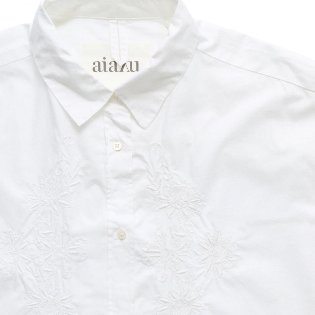 aiayu shirt embroidery - white - krave