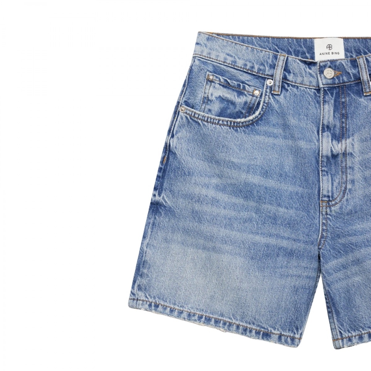 anine bing heath shorts - washed blue - wash