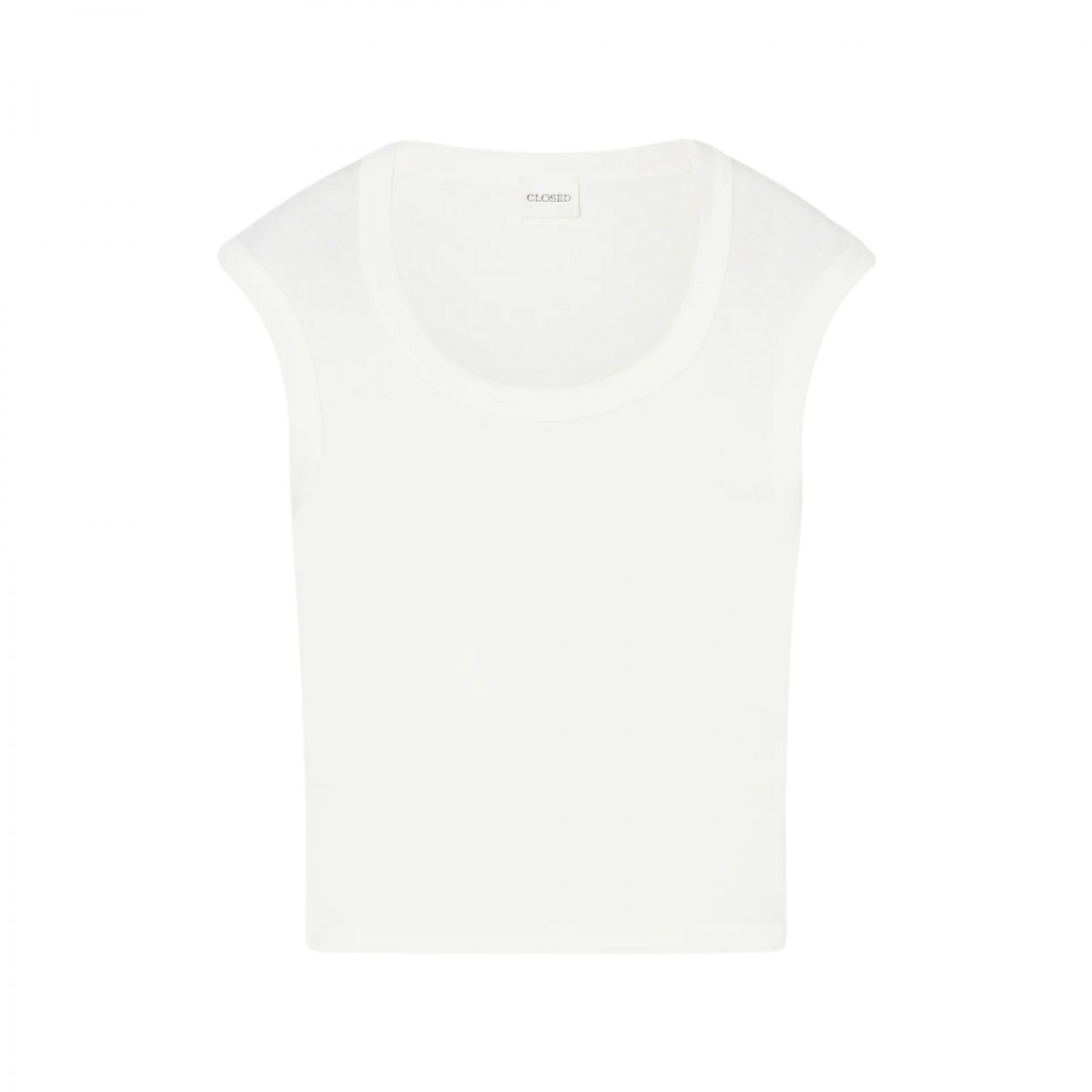 closed cap sleeve t-shirt - ivory - front