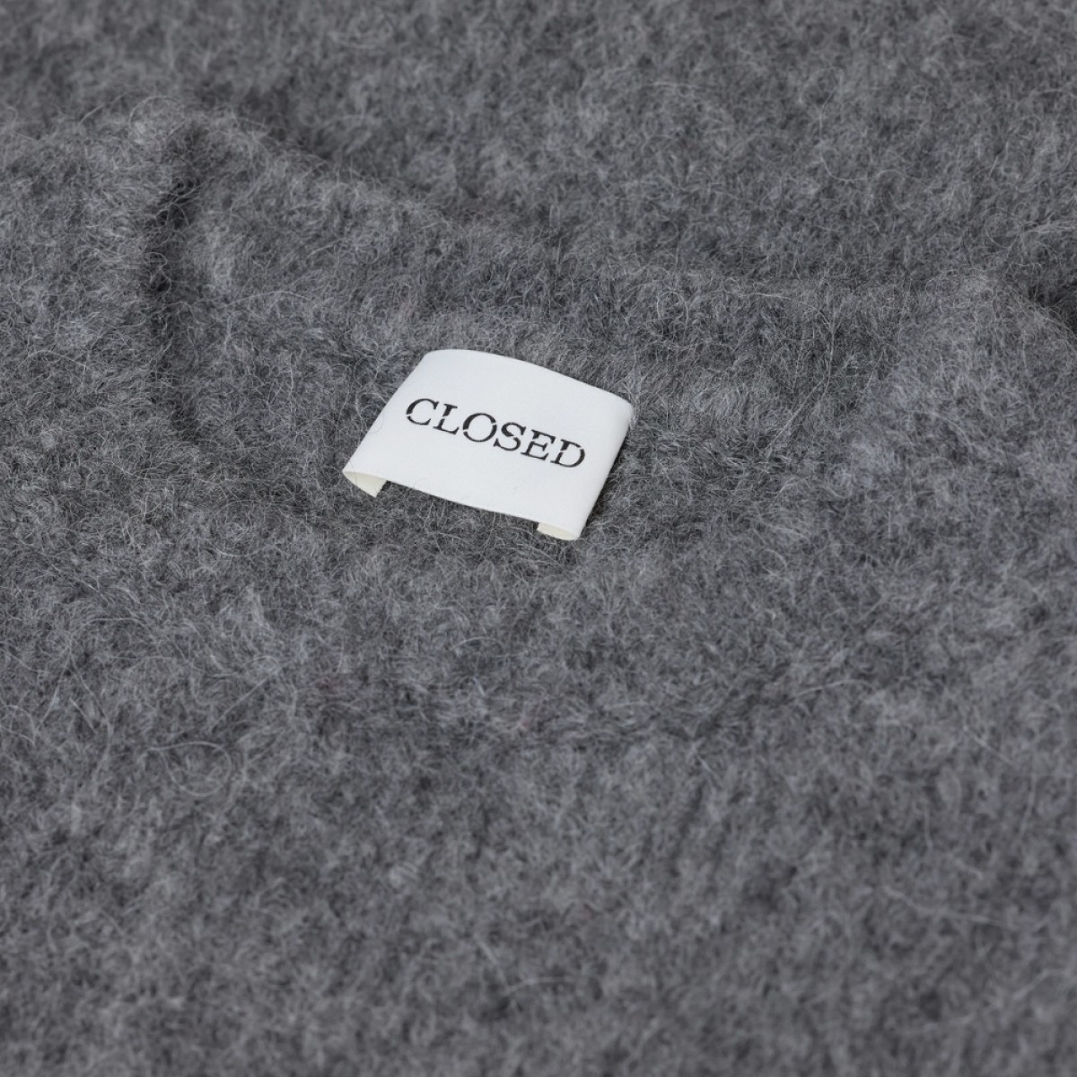 closed crew short sleeve - dark grey melange - logo