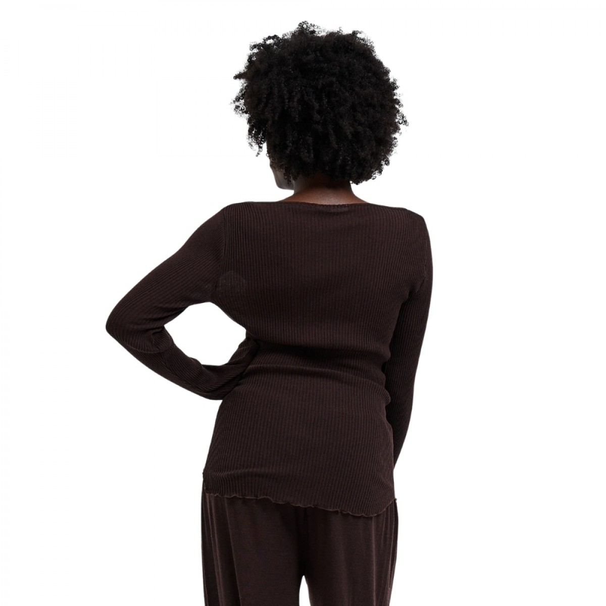 elegante blouse - dark brown - ryg