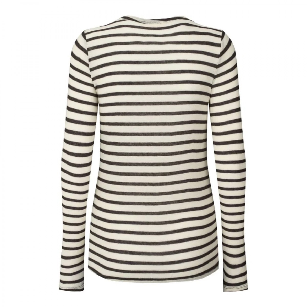 thyra wool sailor reverse wool top - dark brown stripe - ryg