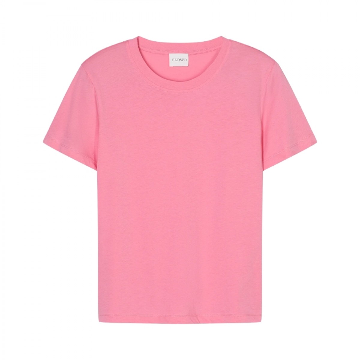 closed organic t-shirt - peony pink - front