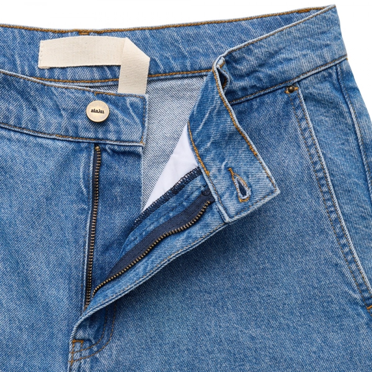 aiayu carlo midwaist wide jeans - clear blue - lynlås