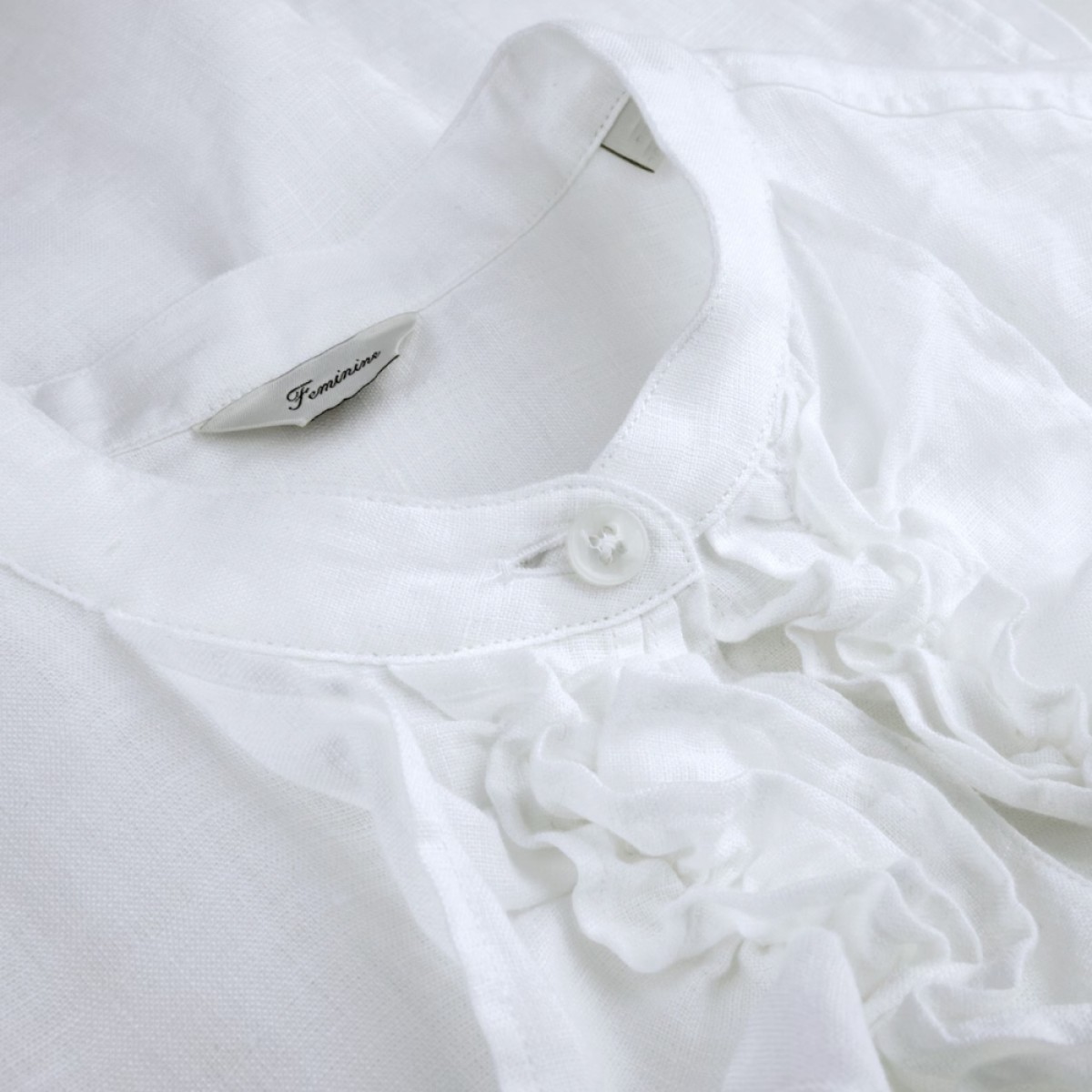 hillary linen blouse - white - hals