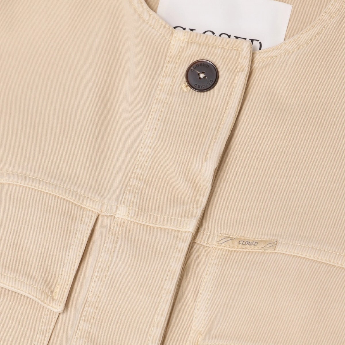 closed cropped utility jacket - camel beige - knap
