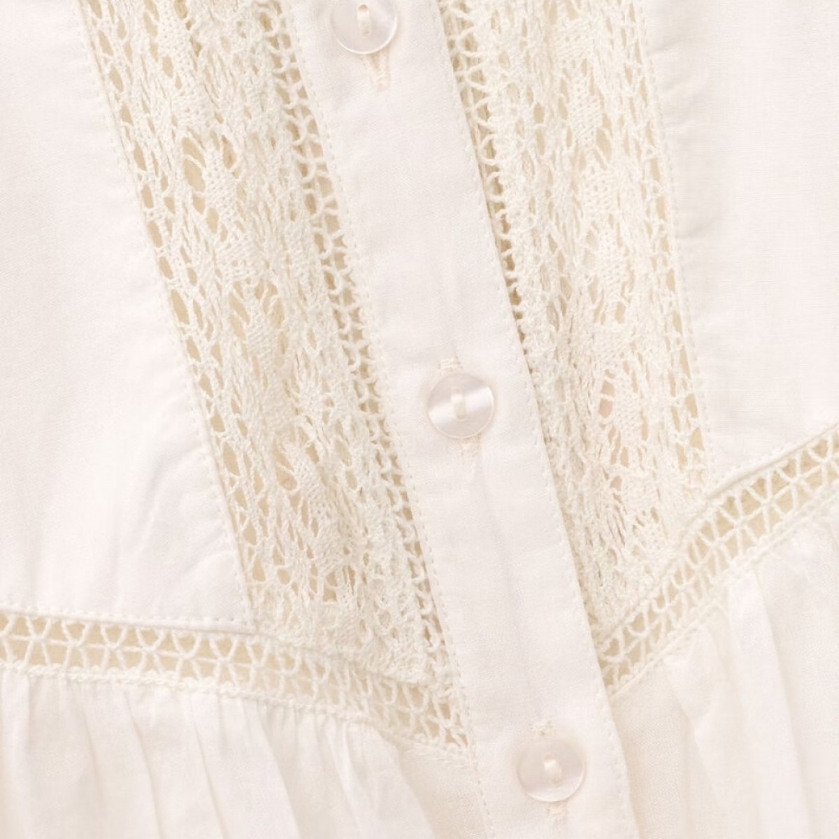 blouse nella - ecru - knap