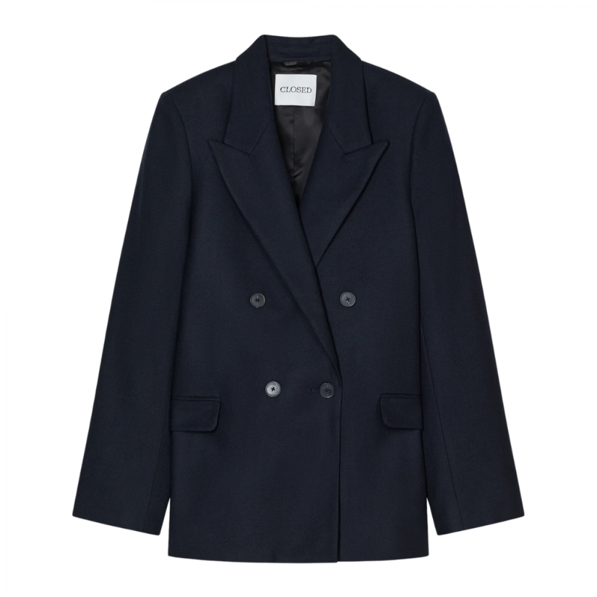 closed fitted doublebreasted blazer - dark night - front