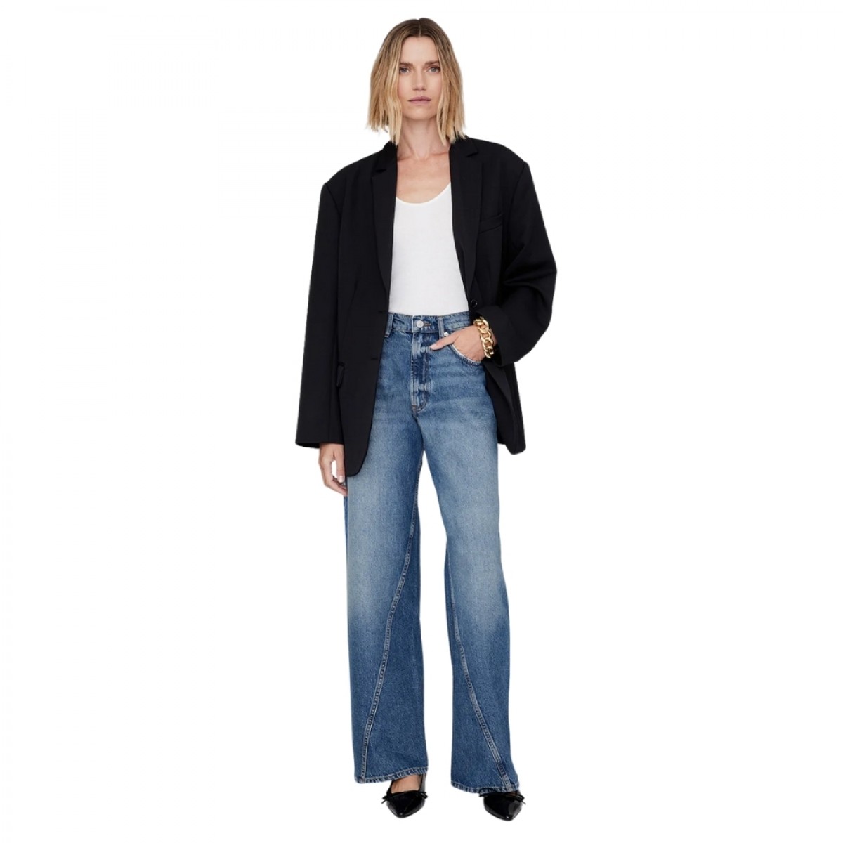 anine bing brie jean - aegean blue