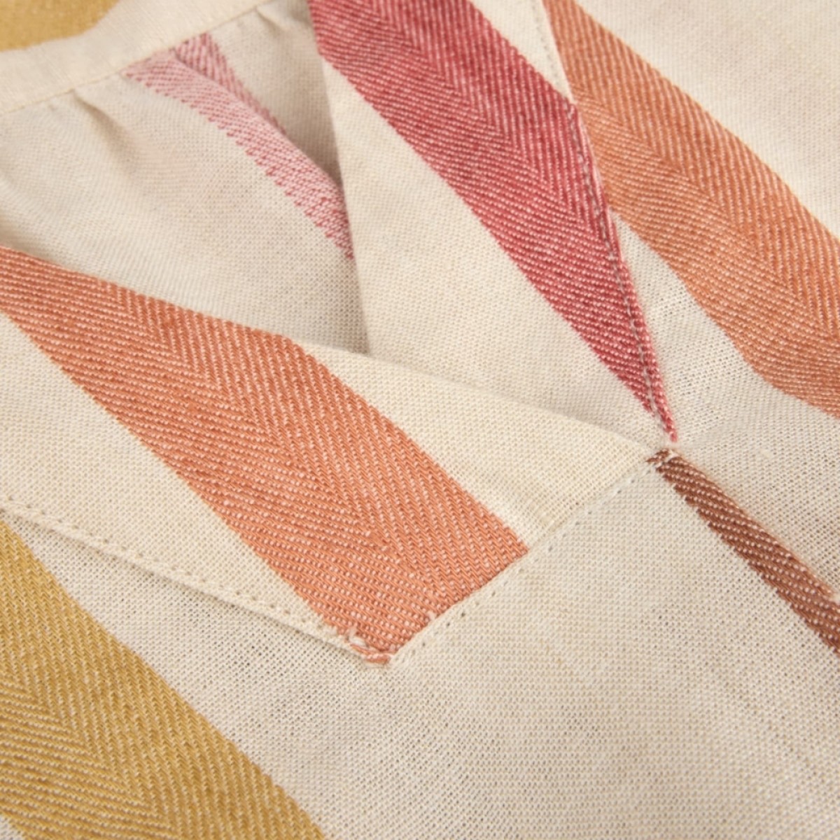 julia dress - light brown stripe - hals 