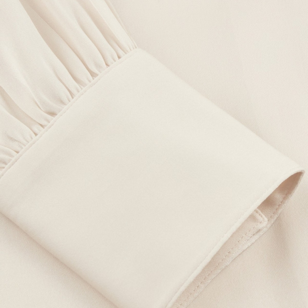 selma blouse bowtie flyfront - champagne - ærme