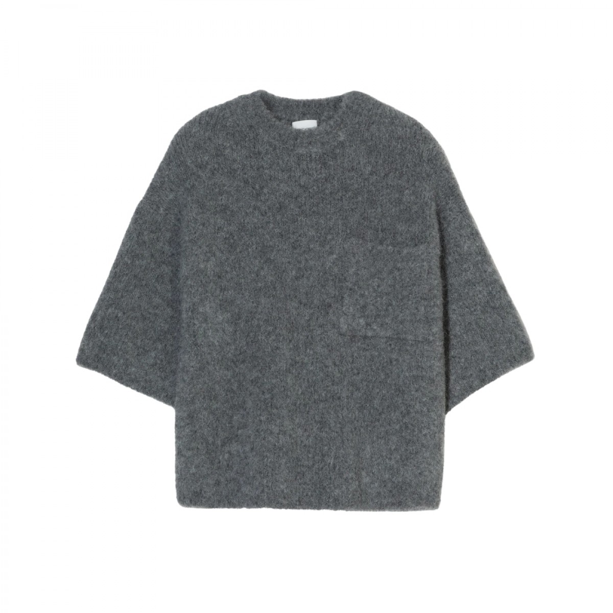 closed crew short sleeve - dark grey melange - front