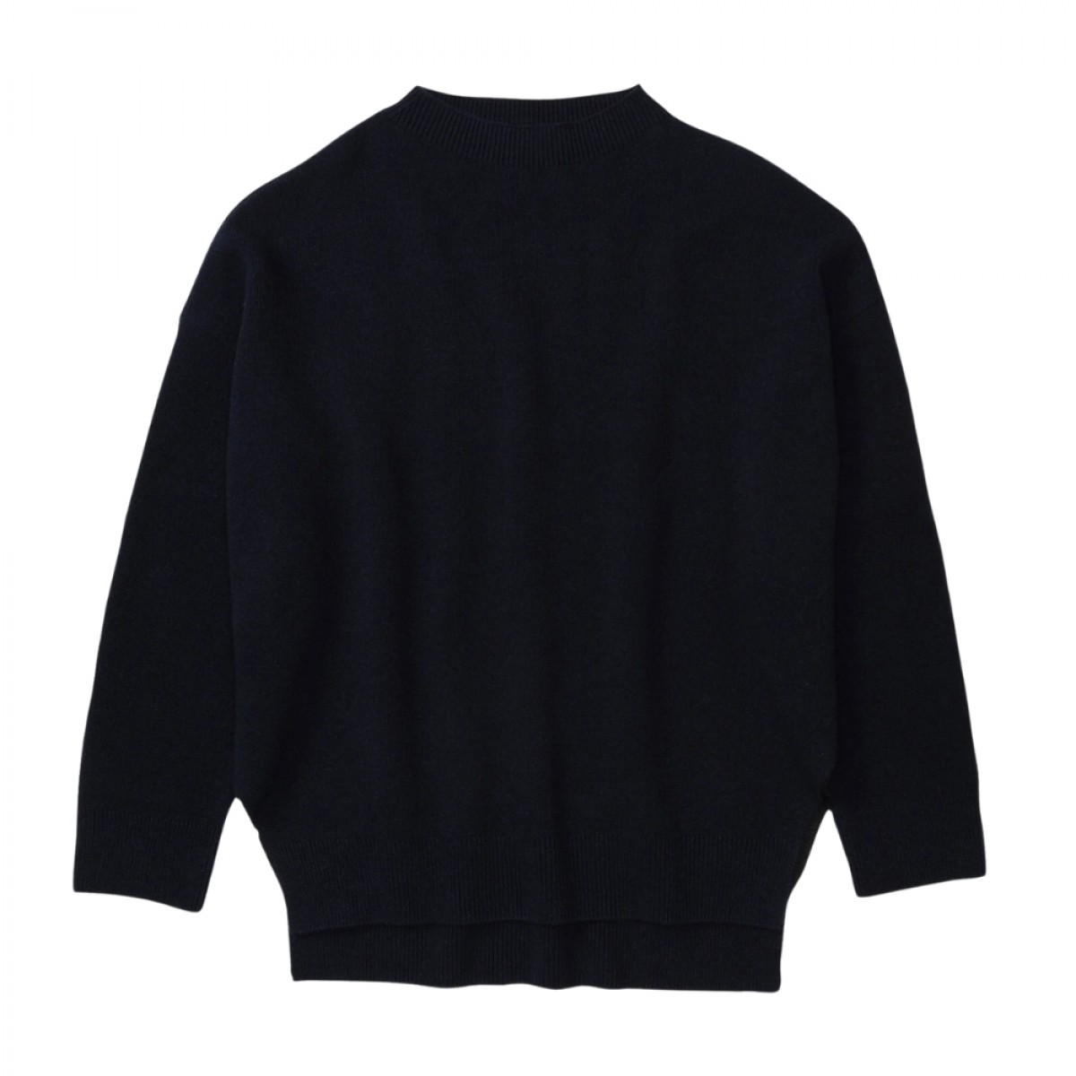 closed high neck long sleeve knit - dark night - front