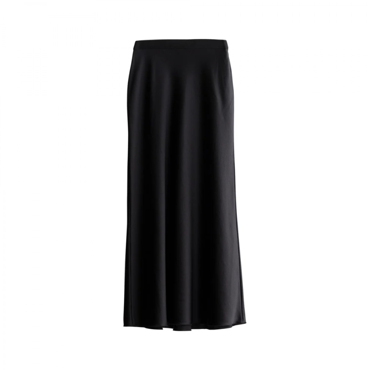 hana satin silk skirt - black - front
