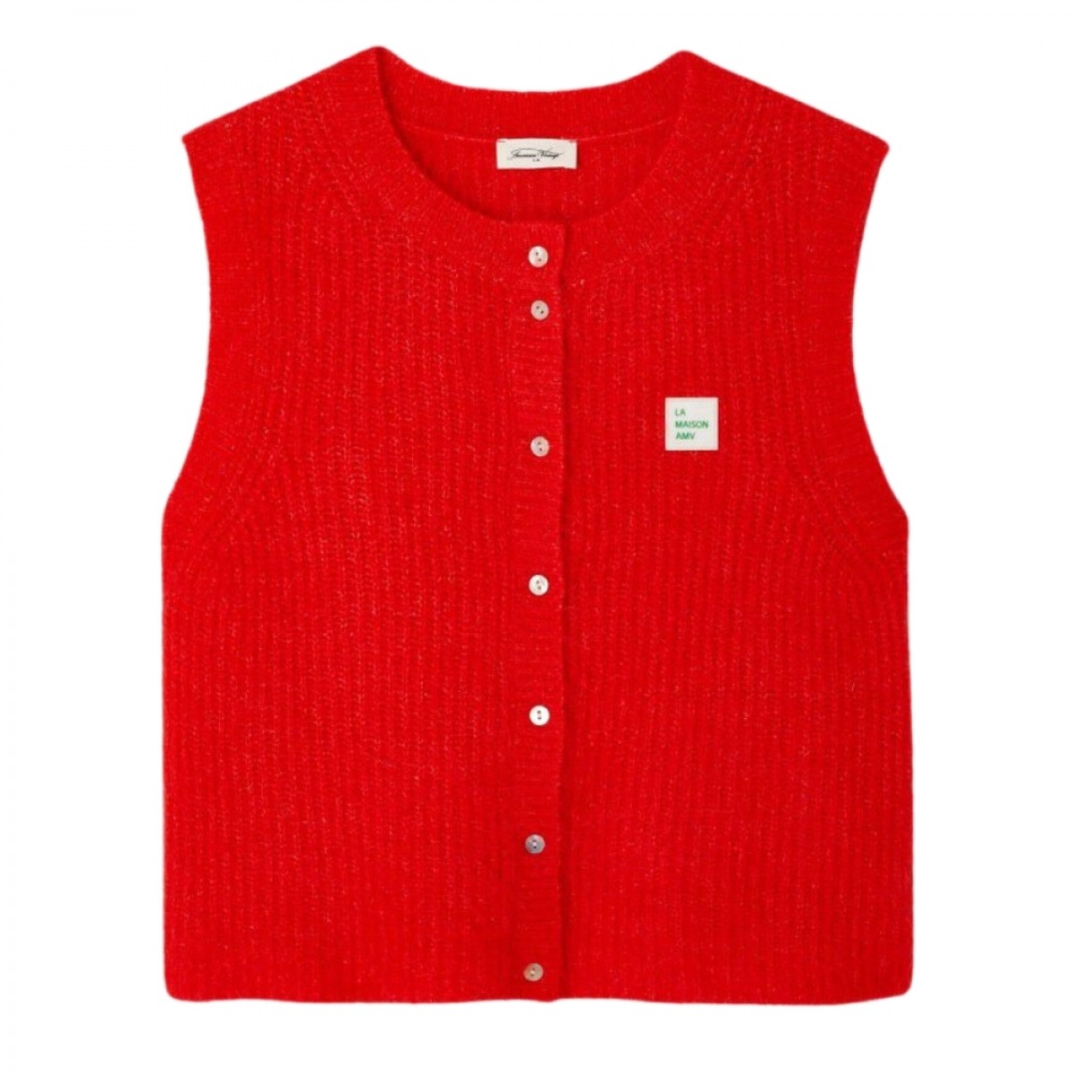 women's gilets east - chili pepper melange - front