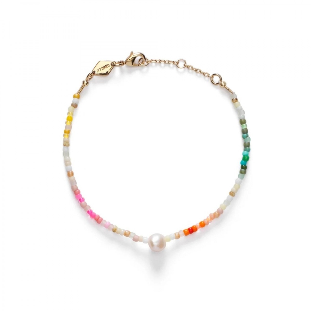 rainbow nomad bracelet - gold - front