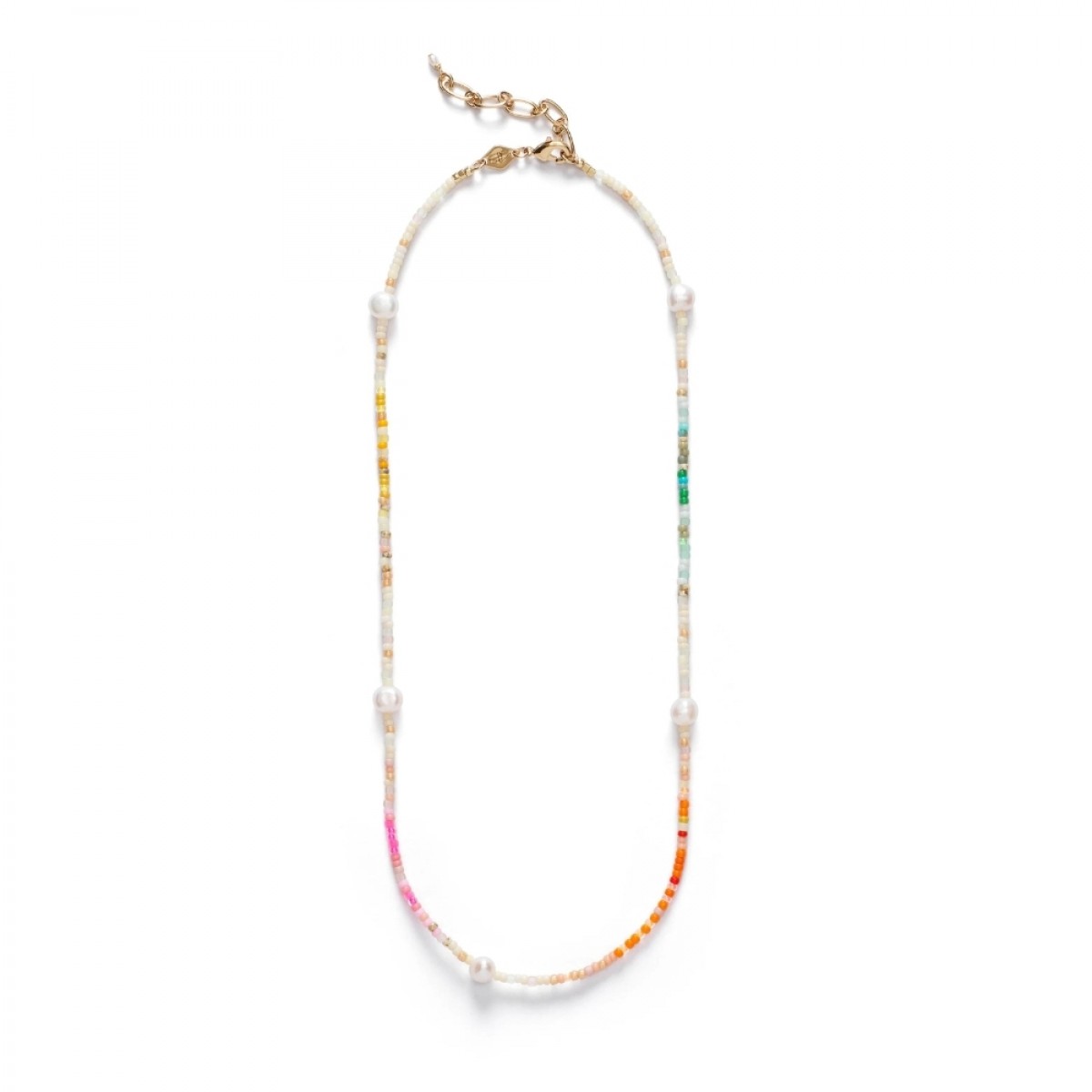 rainbow nomad necklace - gold - front