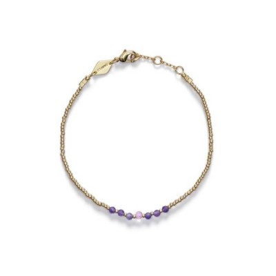 anni lu bead & gem bracelet - pink lavender