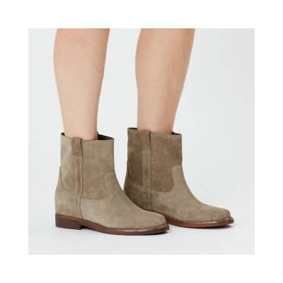 susee suede ankle boots - taupe