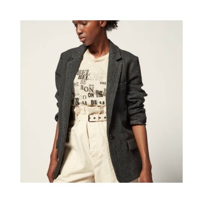 charly blazer jakke - black herringbone charly blazer jakke - black herringbone