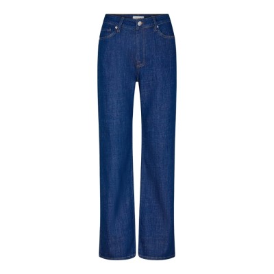 brown straight jeans wash vintage crude - denim blue