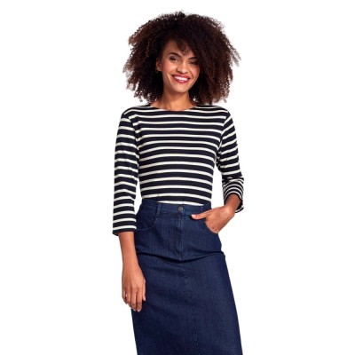 passerelle breton striped shirt - navy/nature