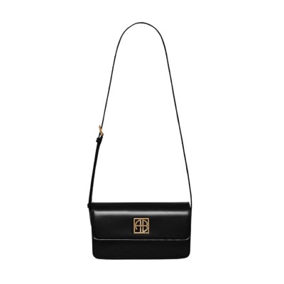 anine bing elly crossbody bag - hight shine black