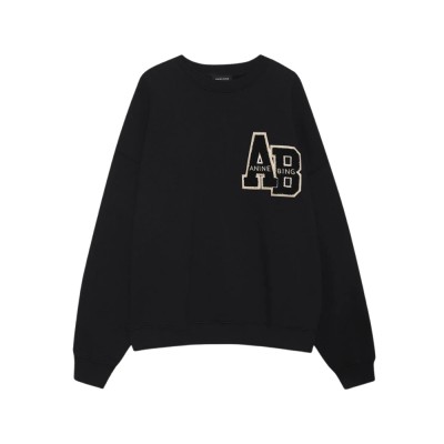 anine bing miles sweatshirt letteman - black