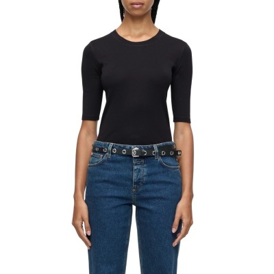 closed crewneck shortsleeve tee - black