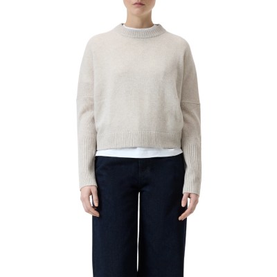 closed crew neck cropped - stone beige