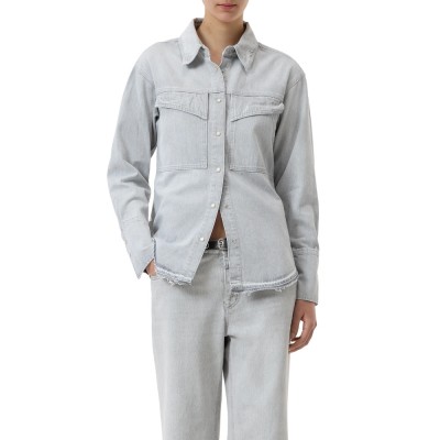 closed fitted utility shirt - light grey 