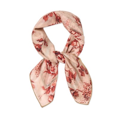 light red flower toile scarf - red