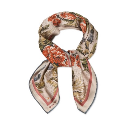 small classical peach flower scarf - peach