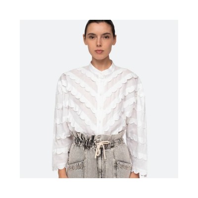 shannon scallop skjorte - white shannon scallop skjorte - white