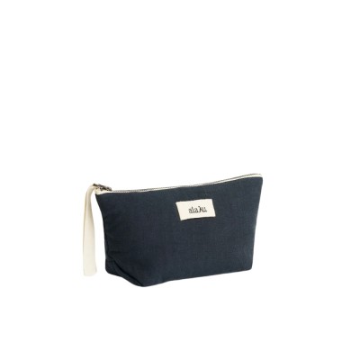 pouch linen mini - navy