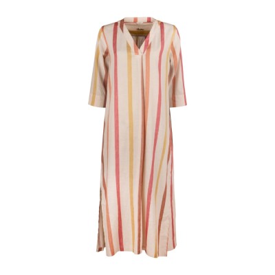 julia dress - light brown stripe