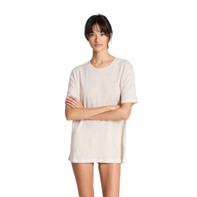 nynne s/s linen tee - ancient grey
