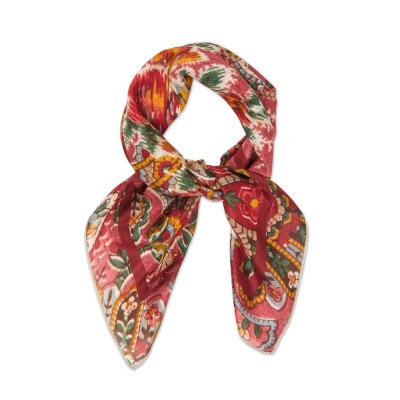light pink paisley scarf - red