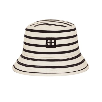 anine bing nicks bucket hat - black stripe 