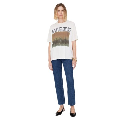anine bing cade tee mushrooms - off white