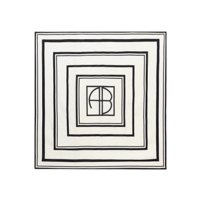 anine bing eliza sarong - ivory and black monogram