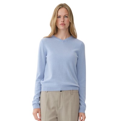 women´s fitted 90's v-neck - light blue