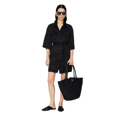 anine bing geri dress - washed black
