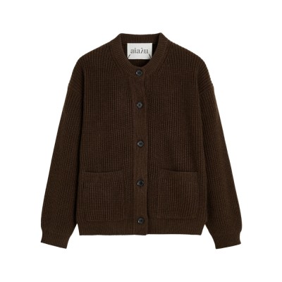 aiayu bine wool cardigan - dark brown