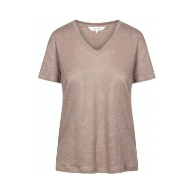 sif v-hals t-shirt - hazy brown sif v-hals t-shirt - hazy brown