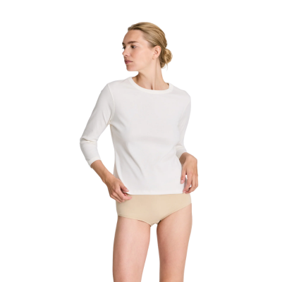 sascha 3/4 sleeve cotton top - egret