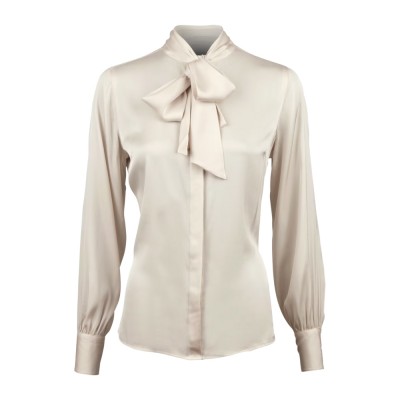 selma blouse bowtie flyfront - champagne