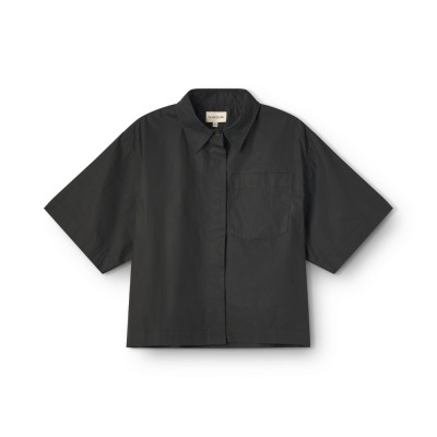 short sleeve shirt poplin - black short sleeve shirt poplin - black